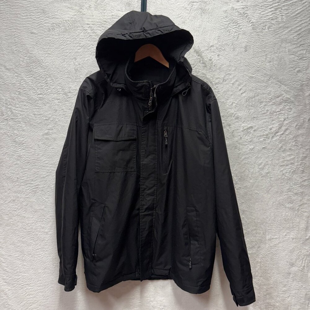 Swiss+Tech Performance Gear Winter Jacket Mens XL Black Hooded Pockets Snow Warm